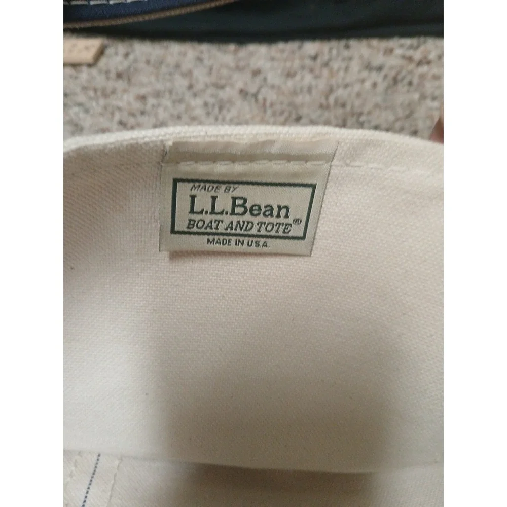 LL Bean Boat and Tote Navy Handles Made In USA Vintage VGC!!!